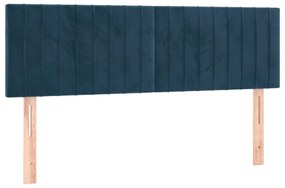 Cama com molas/colchão 140x200 cm veludo azul-escuro