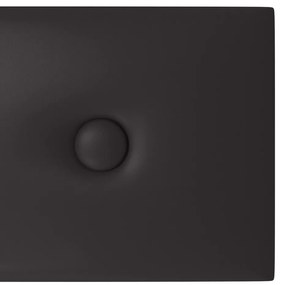 Painel parede 12pcs 60x15 cm couro artificial 1,08 m² cor preto
