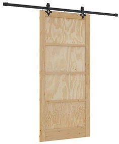 Porta Deslizante com Conjunto de Hardware "ORKDAL" Madeira Sólida de P