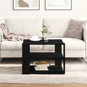 Mesa de centro vidaXL Preto Carvalho 59,5x59,5x40 cm Madeira Engenhari