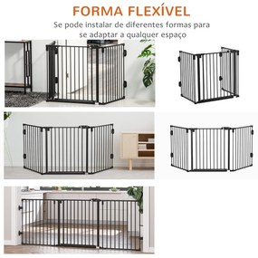 PawHut Barreira de Segurança para Cães Barreira para Cães Dobrável Bar