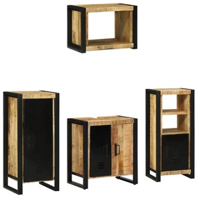 vidaXL Conjunto de Móveis para Banheiro 4 pcs Madeira de manga maciça