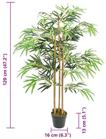 Árvore de bambu artificial 730 folhas 120 cm verde