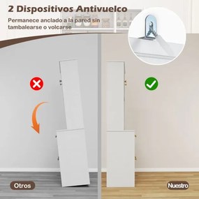 Armário de cozinha 100 x 40 x 180 cm com Estação de carregamento 6 portas Rattan Estilo boho,  2 gavetas 4 prateleiras ajustáveis Branco e Natural