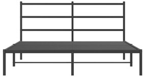 Estrutura de cama com cabeceira 160x200 cm metal preto