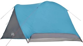 Tenda familiar c/ avançado para 6 pessoas impermeável azul