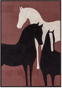 Quadro em tela pintado à mão com moldura em madeira Blend