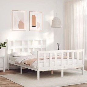 vidaXL Cama sem colchão 120x200 cm madeira de pinho maciça branco