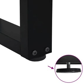 Pernas para mesa de jantar em V, 2 peças, pretas, 70x(72-73,3) cm, aço