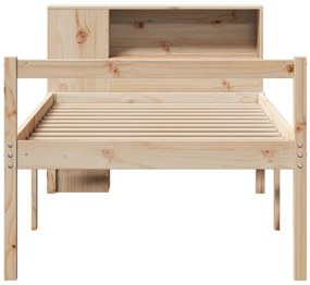 Cama com estante sem colchão 100x200 cm pinho maciço
