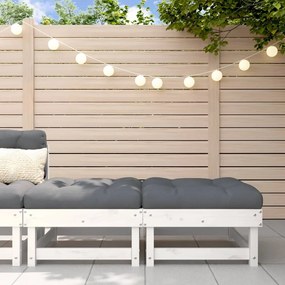 vidaXL Apoios de pés p/ jardim c/ almofadões 2 pcs pinho maciço branco