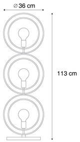 Candeeiro de pé moderno preto 3 luzes - Indu Moderno