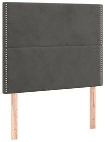 Cama boxspring com colchão 120x200 cm veludo cinzento-escuro