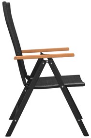 3 pcs conjunto de jantar para jardim preto e castanho