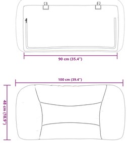 Almofadão de cabeceira 90 cm couro artificial cinzento