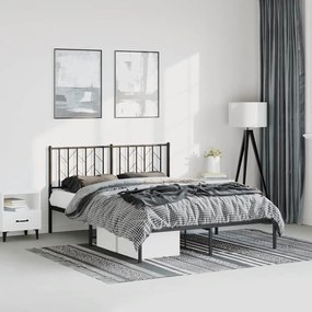 Estrutura de cama com cabeceira 193x203 cm metal preto