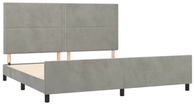 Estrutura de cama sem colchão 200x200 cm veludo cinzento-claro