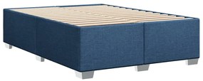 Estrutura de cama sem colchão 140x190 cm tecido azul