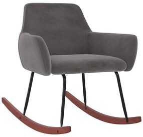 vidaXL Cadeira de baloiço veludo cinzento-escuro