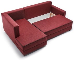 Sofá-Cama de Canto Ece – Vermelho Claret – 242x88x90 cm