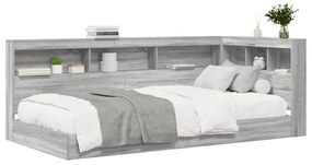 Camas Estante Cinza Sonoma 90 x 190 cm em Madeira Técnica