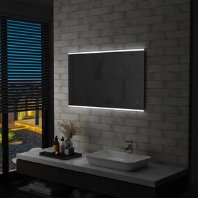 vidaXL Espelho de parede LED c/ sensor tátil casa de banho 100x60 cm
