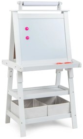 Cavalete de arte infantil dupla face com rolo de papel - amarelo