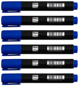 Marcador Permanente RIVA Azul - Pack 6 Unidades