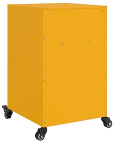 Mesas de cabeceira 2 pcs 36x39x59 cm aço amarelo mostarda