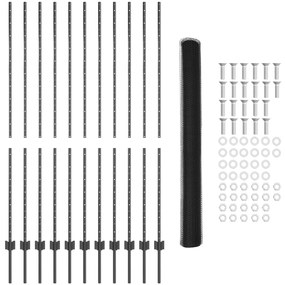 Postes de Cerca vidaXL 22 pcs U-Channel Cinza 160 cm Aço