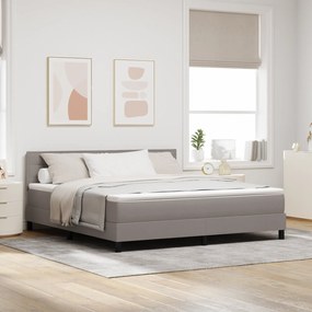 vidaXL Cama Box Spring com Colchão Taupe 180x200 cm em Tecido