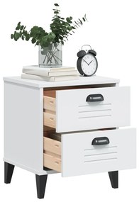 Mesa de cabeceira VIKEN madeira de pinho maciça branco