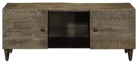 Mesa centro 100x54x40cm madeira mangueira maciça cinzento claro