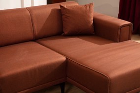 Sofá-Cama de Canto Horizon – Vermelho Telha – 250x140 cm