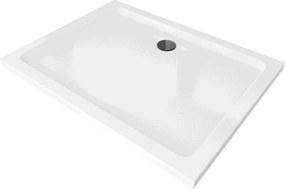 Mexen Flat base de duche retangular slim 90 x 70 cm, branco, sifão preto - 40107090B