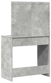 Mesa de Maquiagem vidaXL com Luzes LED Cinza Concreto 78,5x41x135 cm