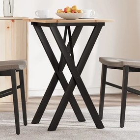 Mesa de jantar estrutura em X 50x50x75 cm pinho e aço