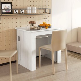 Mesa de jantar dobrável, mesa dobrável de cozinha extensível para até 6 pessoas, para espaços pequenos, sala de jantar, branca