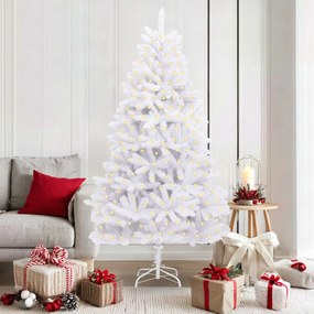 vidaXL Árvore de Natal Artificial Branco 180 cm PVC e Metal