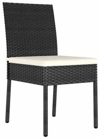 Conjunto de Jantar para Jardim com 5 Peças em Rattan Sintético Preto.