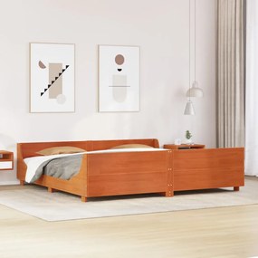 vidaXL Cama sem colchão 180x200 cm pinho maciço castanho-mel