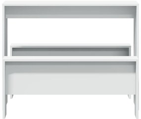3 pcs conj. mesa de jantar e banco derivados de madeira branco