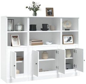 Aparadores altos 3 pcs derivados de madeira branco