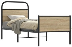 vidaXL Estrutura cama s/ colchão derivados de madeira carvalho sonoma