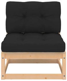 5 pcs conjunto lounge de jardim c/ almofadões pinho maciço