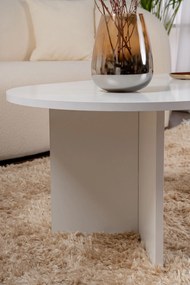 Mesa de Centro "Sable" – Branco, 105x65x40 cm, Design Acolhedor