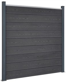 Conjunto de painéis de vedação 699x186 cm WPC cinzento