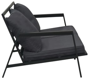 5 pcs conjunto lounge jardim + almofadões alumínio cinza-escuro
