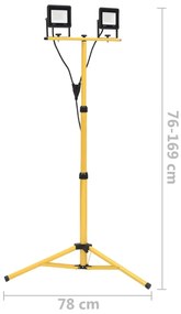 Projetor c/ iluminação LED e tripé 2x30 W branco quente