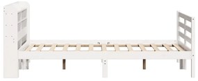 Estrutura de cama c/ cabeceira 150x200 cm pinho maciço branco